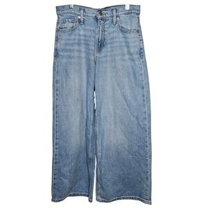 Gap Baggy Mid Rise Jeans Light Wash Wide Leg Y2K 90s Style Denim Size 25 0 Short